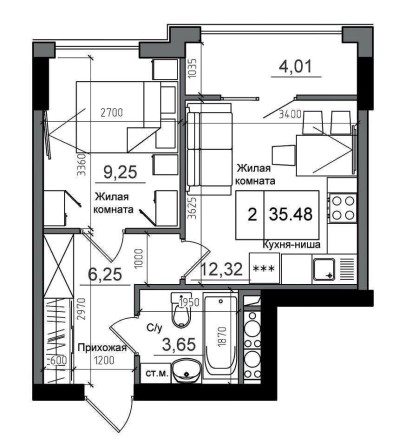 Продам однокомнатную каартиру, ЖК Артвиль, дом 5 - фото 1