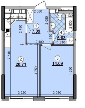 1к квартира 47 м² Дніпровська набережна ЖК Great Осокорки Позняки - фото 1