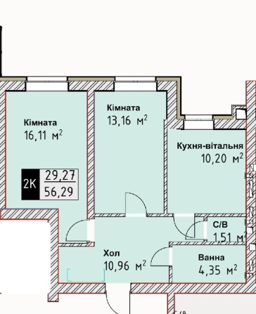 Продам 2-х комнатную квартиру в кирпичном доме.  АОГВ.  Без комиссии - фото 1