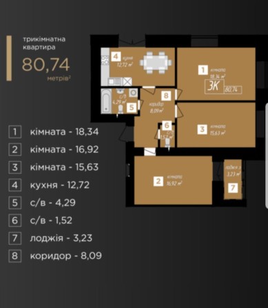 Продається 3к квартира ЖК Козацький - фото 1