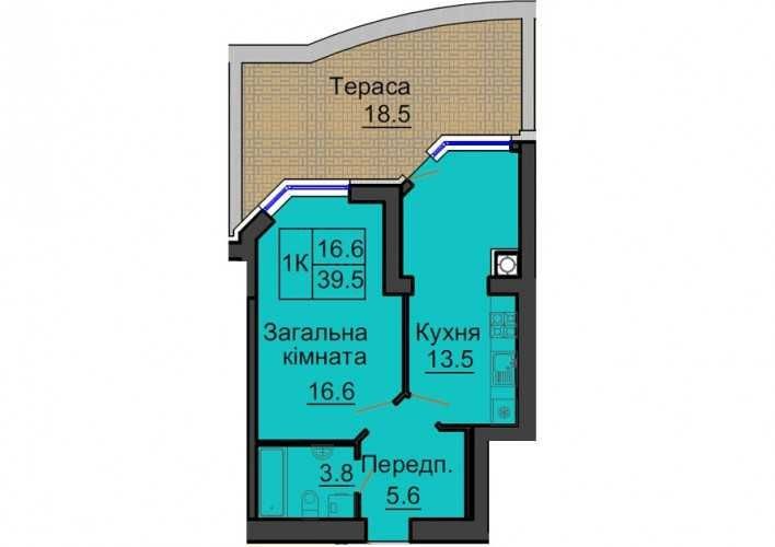 ГОТОВЫЙ ДОМ 1к квартира 45м2 с террасой  ЖК Софія Резиденс  Резиденция - фото 1