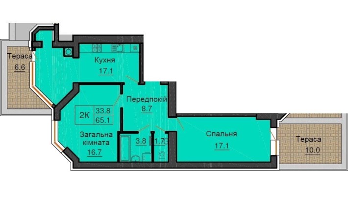 Квартира з терасою. 37200 грн. за кв.м. ЖК Софія Клубний. - фото 1