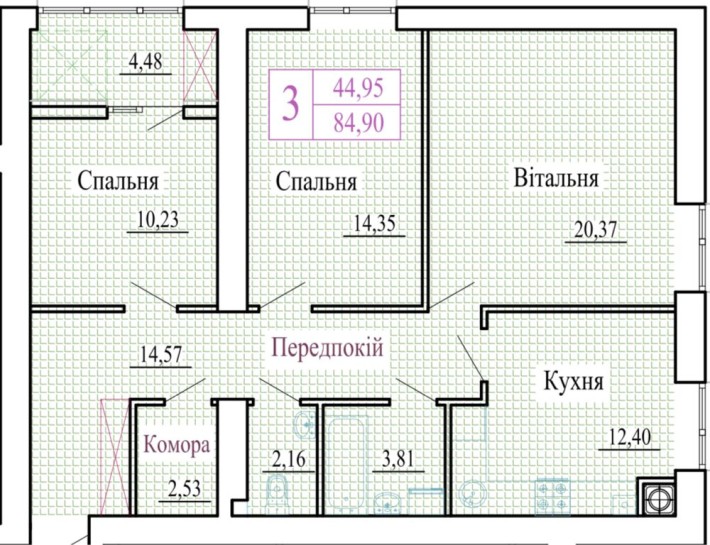 Трьохкімнатна квартира в ЖК АТМОСФЕРА - фото 1