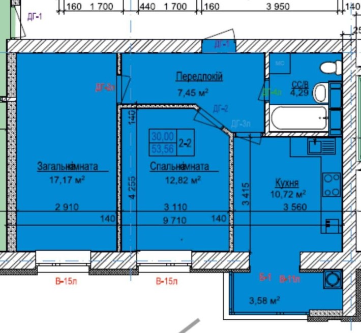 Квартира в новобудові 56,4 м² - 37 500 грн за м² - фото 1