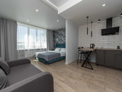 Завжди є світло! Стильна студія з приголомшливим видом на місто. Київ