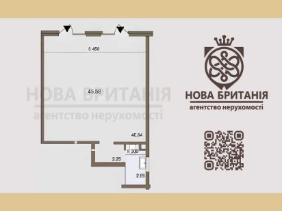 Продаж приміщення 46 м², ЖК Нова Англія, буд. Ньюкасл, 1 поверх Київ