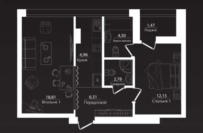 2к Квартира ЖК “Philadelphia Concept House - фото 1