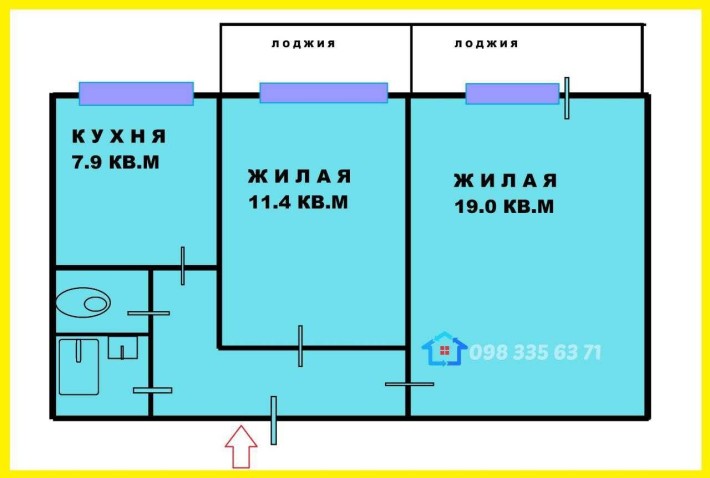 ПРОДАЖ 2-кімн. квартири з АО, 11 мкрн (лівий берег)    (Н) - фото 1