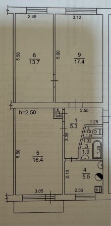 ПРОДАЖ 64м2 Квартири, 3 кімнати, Миргород, Гурамішвілі - фото 1