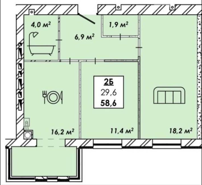 Продаж 2 кімнатної квартири в ЖК «Рідний Дім». - фото 1