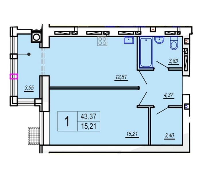 Продам 1 кімнатну квартиру  ЖК Смарт Сіті 2 - фото 1