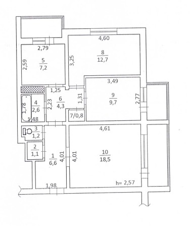 Трехкомнатная квартира 4ст.Б. Фонтана/Академическая, 10/16, 76м, газ - фото 1