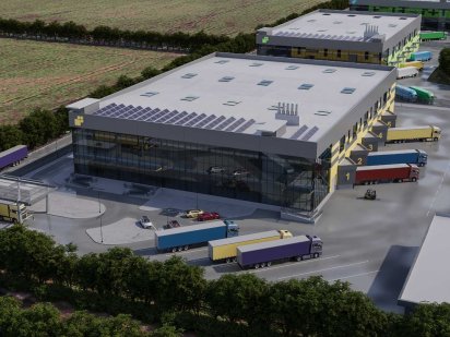 Конструкція складського приміщення площею 6410 м2 з ділянкою 1,7 га. Борисполь