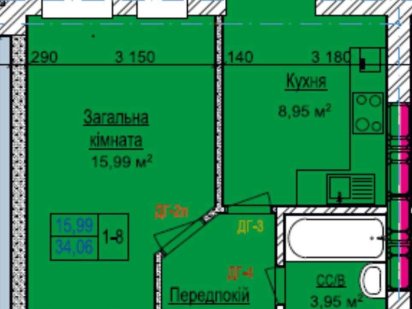 Квартира під комерцію - 37 000 уе, 14/2, 1 поверх, вхід двір, 38 м Софиевская Борщаговка