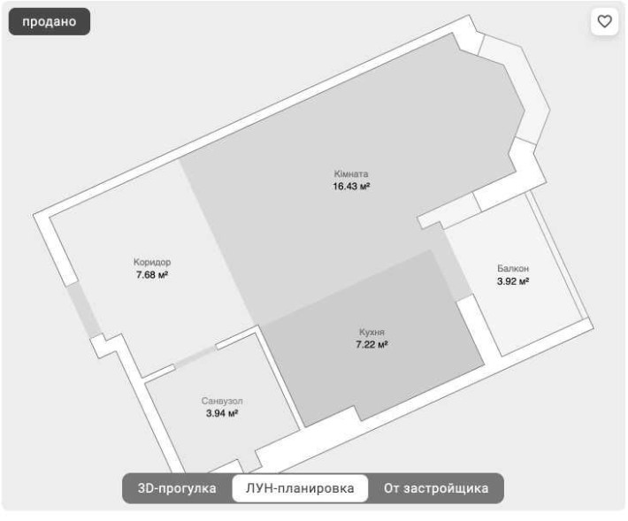 продам квартиру 39 м кв ЖК Одеський бульвар, 1 кімнатна - фото 1