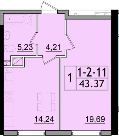 Продам 1-комн 43м², Сахарова, Кадорр, 59 жемчужина - фото 1