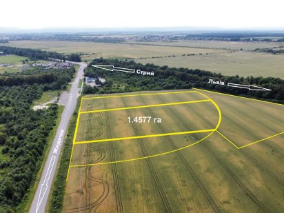 ЗЕМЕЛЬНА ДІЯЛНКА 1.5 Га на околиці Стрия. Автошлях Київ-ЧОП Стрый