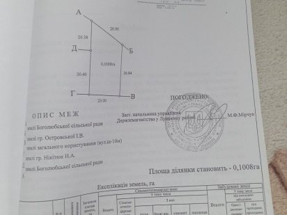 Продам земельну ділянку під забудову Боголюби
