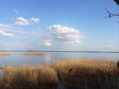 Участок у воды с фундаментом в Подгородном