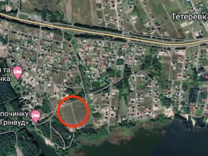 Земельна ділянка с.Тетерівка біля річки 3200$ Тетеревка