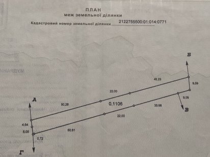 Продається земельна ділянка для індивідуального будівництва  жит. буд. Чинадиево