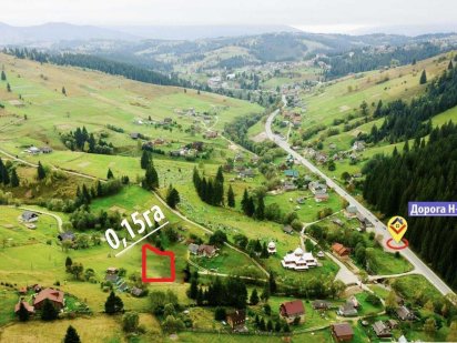 Перспективна земля в Яблуниці, 15 хвилин їзди від Буковелю Яблуница