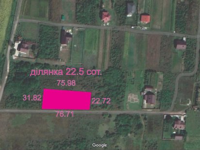 Земельна ділянка під забудову 22.5 сотих в с. Клузів Клузів