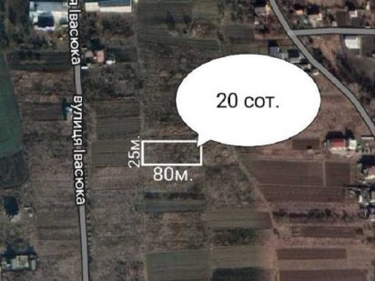 Ділянка 20сот. під будівництво с. Клузів з двома заїздами. Клузев