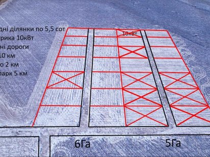 Фасадна ділянка в Катеджному містечку 5,5 сот 10500$ Без Комісії