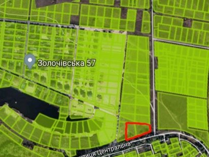 Фасадна ділянка 50 сот. Вишеньки біля  Золоче Вишеньки