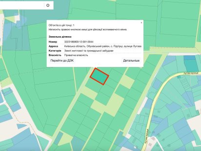 Продається земельна ділянка в с. Підгірці, Київська область! 0,25 га