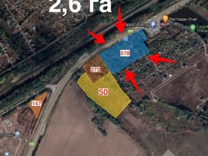 Фасадна комерційна ділянка вздовж траси Київ-Одеса, 20 км від Києва Глеваха