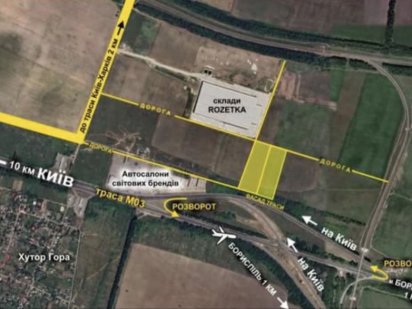 Продається дві фасадні ділянки по Бориспільській трасі Кедина Гора