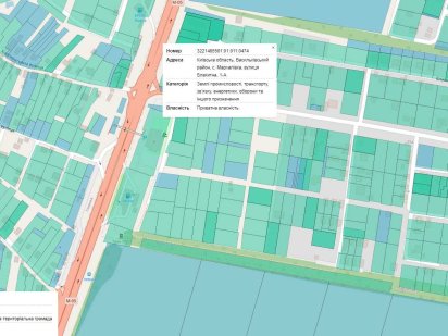 Комерційна земельна ділянка 1лінія автобану Київ-Одеса, 12км КП Київ.