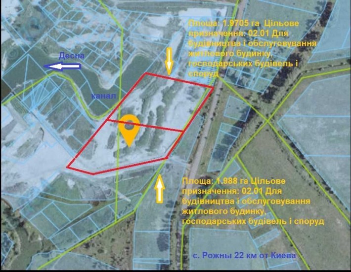 Мальовнича  ділянка 4 га в Рожнах з виходом на Десну для  КМ - фото 1