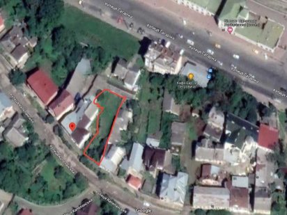 земля під забудову 5.1 соток, самий центр Чернівців, фасад, заїзд Черновцы