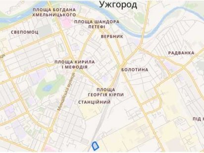 Продаж 85сот землі промисловості Ужгород, вул. Р.Шухевича, админ 730м2