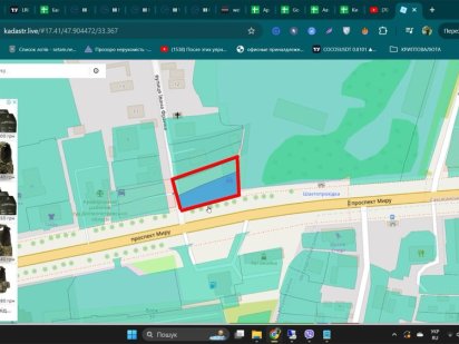 Продам участок, красная линия! проспект Мира Кривий Ріг