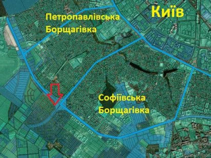 Продаж 30 соток під СТО, АЗК на фасаді нової об'їзної дороги Петропавловская Борщаговка