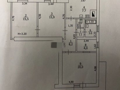 Большая квартира 4-х комнатная (под ремонт мечты)
