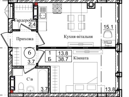 Продам 1к квартиру ЖК Петрівське містечко 2, без % єОселя, податки 2% Святопетровское