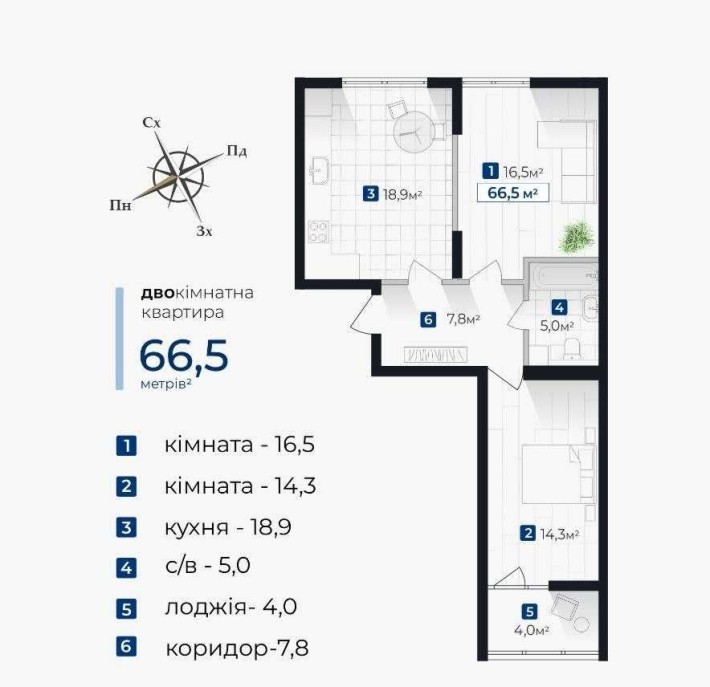 2 к квартира в ЖК бізнес класу "Senat"_SO - фото 1