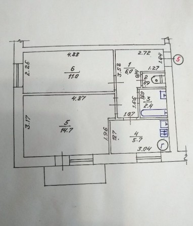 Продам 2х комнатную квартиру - фото 1