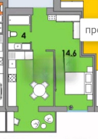 Однокімнатна квартира , ЖК " Orange city" 41.3 м2 + комірка 3.5 м2 - фото 1