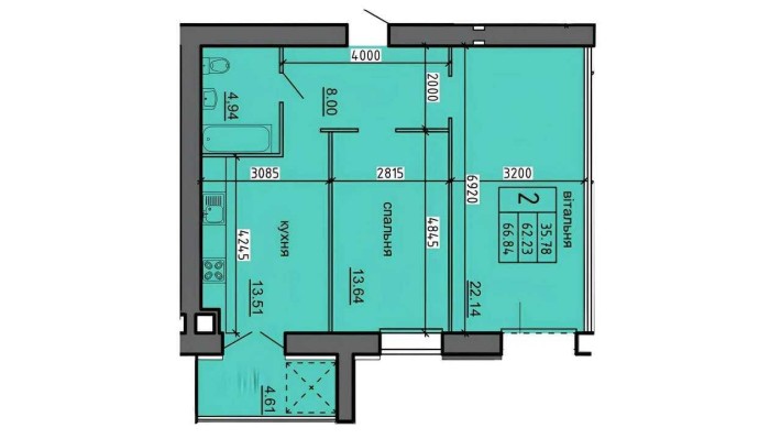 Продаж 2-кімнатної квартири в новобудові від забудовника, район Бам. - фото 1