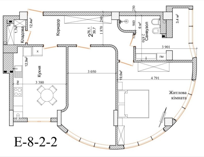 Продаж квартири ЖК Маєток буковинський. 73м.кв - фото 1