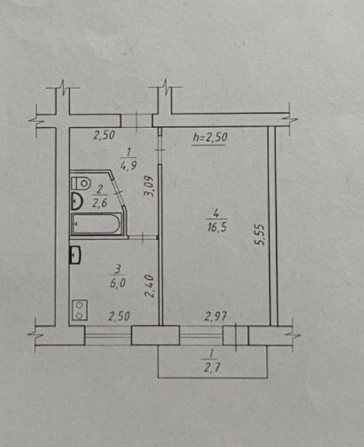 В ПРОДАЖІ 1-кімнатна, 2/5 поверх в Центрі! - фото 1