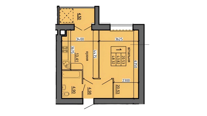 Продаж 1-кімнатної квартири в новобудові від забудовника, район Бам - фото 1