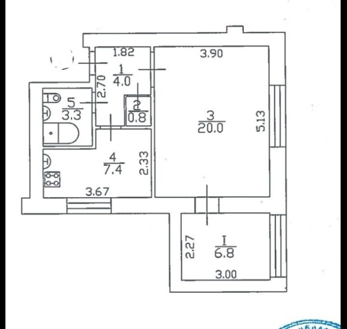 1-но кімнатна 43 м2 в Центрі - фото 1