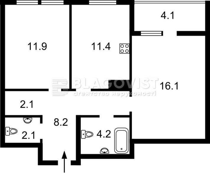 ЖК "Нивки-Парк" 2-кімнатна Бердника Олеся, 1 В, ст. м. Нивки - фото 1